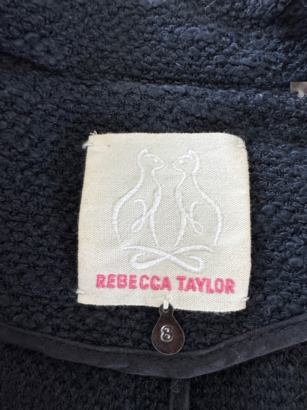 Rebecca Taylor Black Textured Jacket - Black - Picture 4 of 4